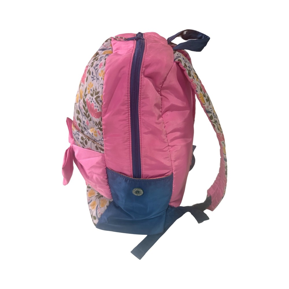 Matilda Jane Backpack Kids Pink Blue Floral Bow Quilted Nylon School Bag